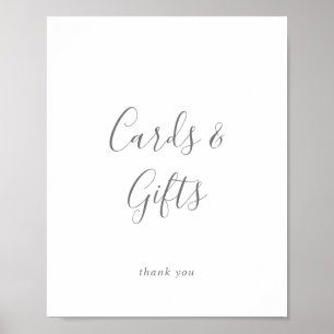 Minimalistische Silberkarten und Geschenke Schilde Poster