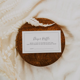 Minimalistische silberne Babyparty-Windel-Raffle Begleitkarte