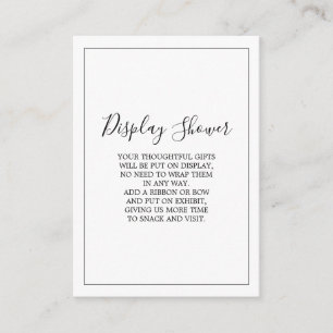 Minimalistische silberne Display-Duschkarte Begleitkarte