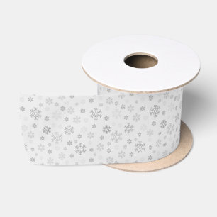 Minimalistische silberne Schneeflocken Satinband