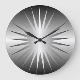 Minimalistische silberne Stern-Wand-Uhr Große Wanduhr