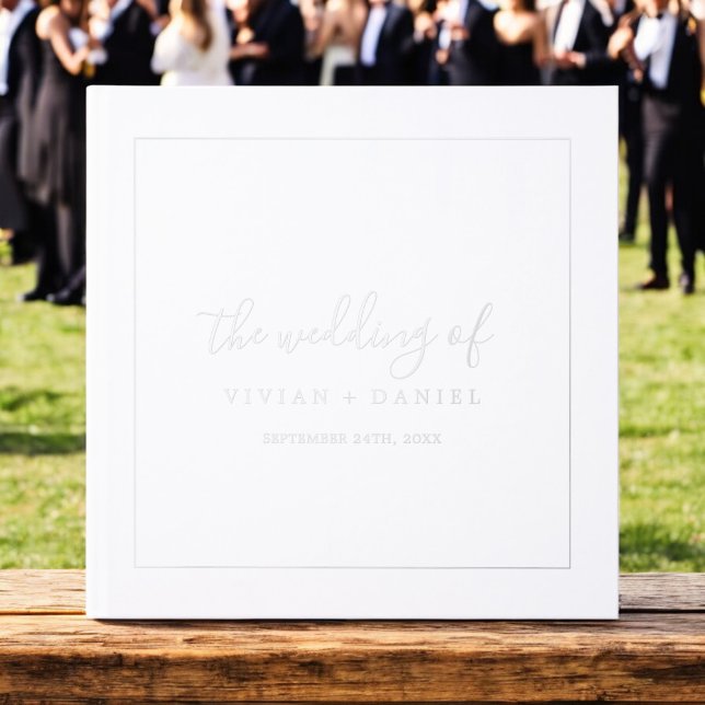 Minimalistische Silberstreifen Gästebuch (Minimalist Silver Foil Wedding Foil Guest Book)