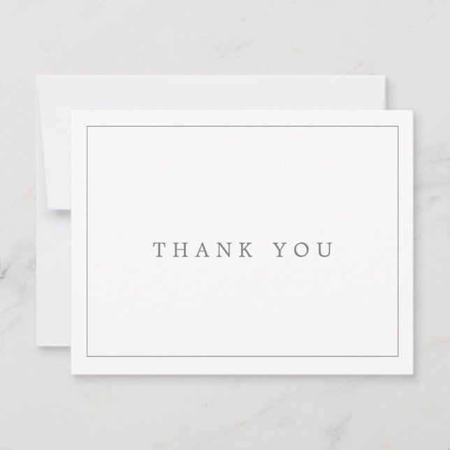 Minimalistische Silbertypografie Dankeschön Karte (Vorderseite)