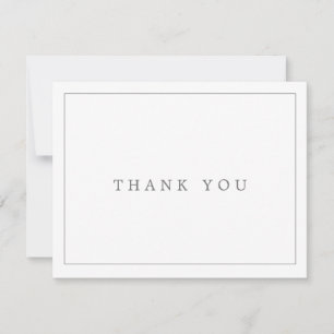 Minimalistische Silbertypografie Dankeschön Karte