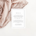 Minimalistische Silbertypografie - Hochzeitsdetail Begleitkarte<br><div class="desc">Diese minimalistische silberne Typografie Hochzeitsdetails Gehäuse Karte ist perfekt für eine einfache Hochzeit. Das moderne romantische Design besticht durch klassische silbergraue und weiße Typografie. Anpassbar in jeder Farbe. Behalt das Design einfach und elegant,  wie es ist,  oder personalisiere es durch Hinzufügen von eigenen Grafiken und Kunstwerken.</div>