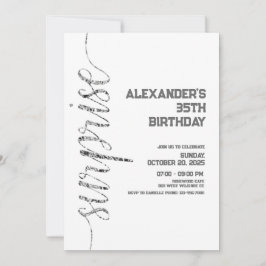 Minimalistische Silberüberraschung Geburtstag Einladung