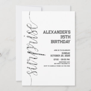 Minimalistische Silberüberraschung Geburtstag Einladung