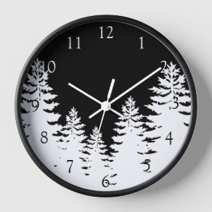 Minimalistische Silhouette einer Kiefer personalis Uhr