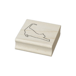 Minimalistische Silhouette Stretching Cat Art Brie Gummistempel
