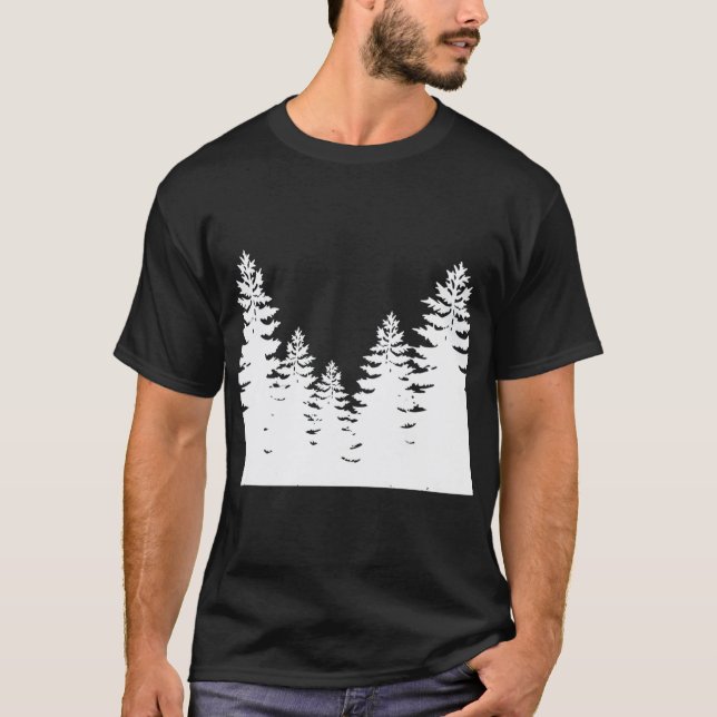 Minimalistische Silhouette von Kiefern T-Shirt (Vorderseite)