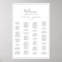 Minimalistische Silver Alphabetic Seating Chart