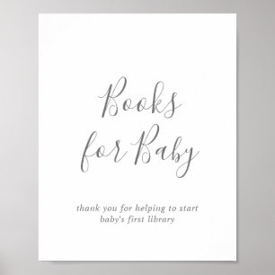 Minimalistische Silver Baby Duschbücher für Babysi Poster