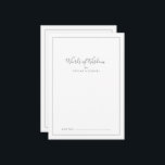 Minimalistische Silver Brautparty Worte der Weishe Hinweiskarte<br><div class="desc">Diese minimalistisch silberne Brautparty-Weisheitsratenkarte ist ideal für einen einfachen Polterabend und kann für jede Veranstaltung verwendet werden. Das moderne romantische Design besticht durch klassische silbergraue und weiße Typografie gepaart mit einer rustikalen und eleganten Kalligraphie mit Vintagem handgeschriebenem Stil. Anpassbar in jeder Farbe. Behalt das Design einfach und elegant, wie es...</div>