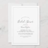 Minimalistische Silver Bridal Dusche Einladung