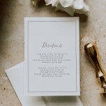 Minimalistische Silver Directors Enclosure Card Begleitkarte<br><div class="desc">Diese minimalistisch silberne Führungskarte ist perfekt für eine einfache Hochzeit. Das moderne romantische Design besticht durch klassische silbergraue und weiße Typografie gepaart mit einer rustikalen und eleganten Kalligraphie mit Vintagem handgeschriebenem Stil. Anpassbar in jeder Farbe. Behalt das Design einfach und elegant, wie es ist, oder personalisiere es durch Hinzufügen von...</div>