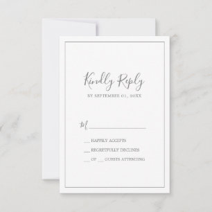 Minimalistische Silver Simple RSVP-Karte RSVP Karte