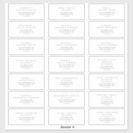 Minimalistische Silver Typografy Guest Address Lab Aufkleber