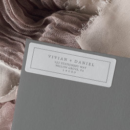 Minimalistische Silver Typografy-Rücksendeadresse