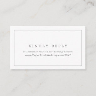 Minimalistische Silver Typografy Wedding Website U Begleitkarte