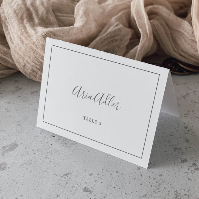 Minimalistische Silver Wedding-Platzkarten Tischnummer (Von Creator hochgeladen)