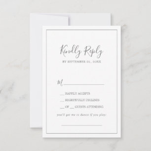 Minimalistische Silver Wedding Song Request RSVP C