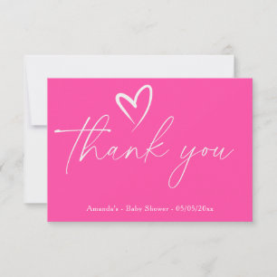 Minimalistische Simple Pink Baby Dusche vielen Dan Dankeskarte