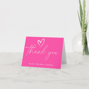 Minimalistische Simple Pink Baby Dusche vielen Dan Dankeskarte