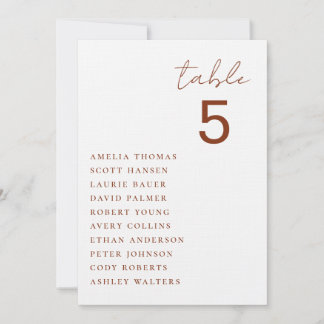 Minimalistische Sitzkarte für Hochzeitstische Einladung