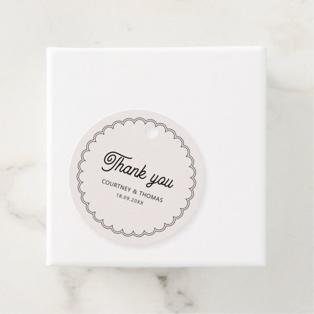 Minimalistische Skalierte Grenze Dank Markierung Geschenkanhänger (Beispiel)