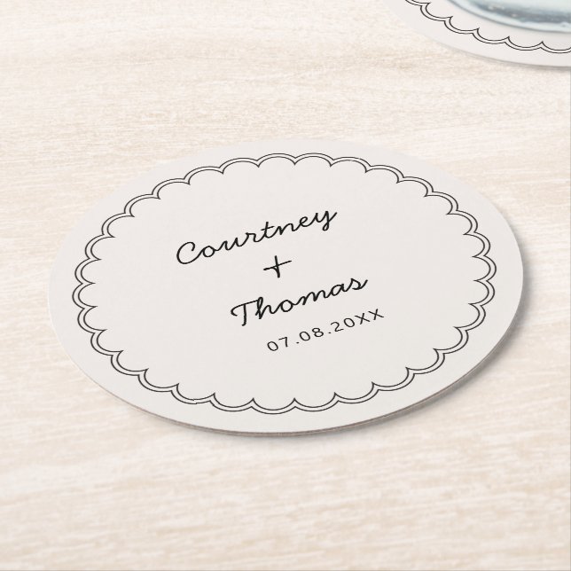 Minimalistische skalierte Grenze Dringende Unterse Runder Pappuntersetzer (Angewinkelt)