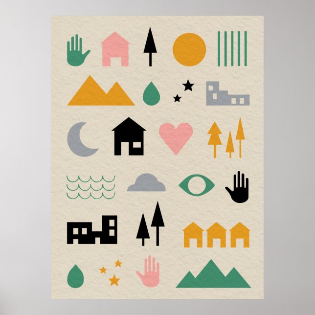 Minimalistische skandinavische Elemente der Harmon Poster (Vorne)