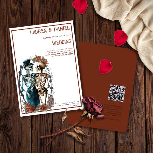 Minimalistische Skeleton Couple Wedding Einladung