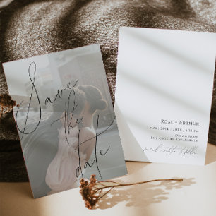 Minimalistische Skript flache Rettungstermin-Karte Einladung