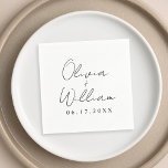 Minimalistische Skriptbride-Namen Serviette<br><div class="desc">Minimalistische einfache Skriptbride-Namen HochzeitsNapkins</div>