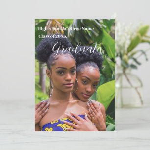 Minimalistische Skriptdoppelter Graduierungspartei Einladung