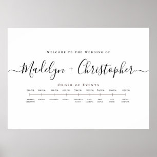 Minimalistische Skripteinheiratsreihenfolge Poster