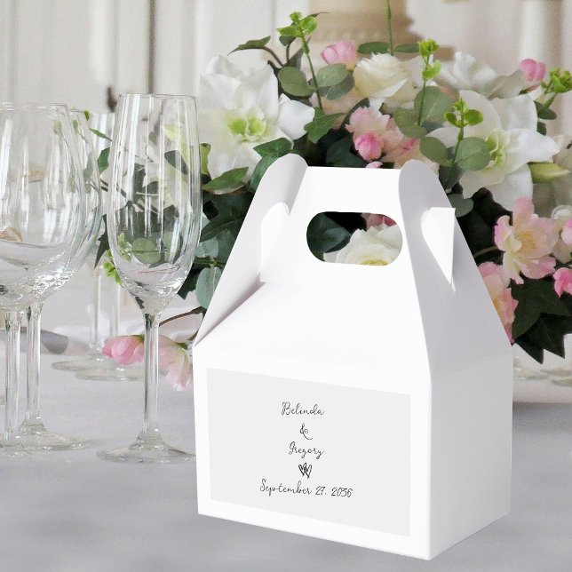 Minimalistische Skripthandschrift Schriftliche Typ Geschenkschachtel (Minimalist Script Hand Written Typography Wedding Favor Box)