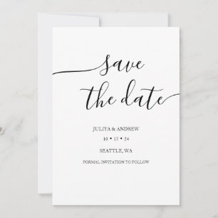 Minimalistische Skripthochzeit speichern Sie die D Save The Date