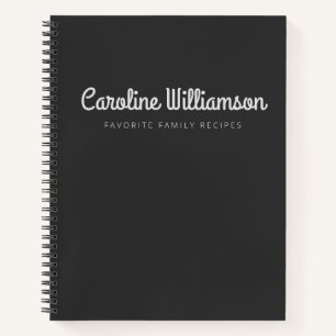 Minimalistische Skripttypografie Schwarzes benutze Notizbuch