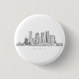 Minimalistische Skyline-Illustration in Boston Cit Button
