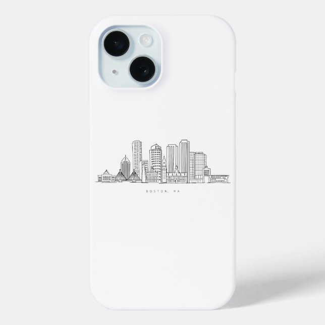 Minimalistische Skyline-Illustration in Boston Cit Case-Mate iPhone Hülle (Rückseite)