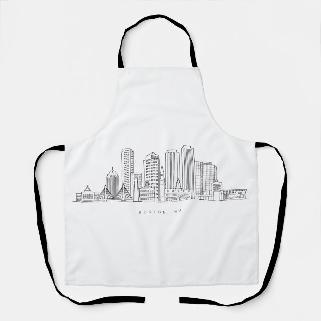 Minimalistische Skyline-Illustration in Boston Cit Schürze