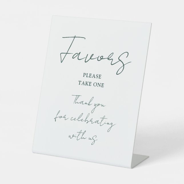 Minimalistische Smaragdgrüne, elegante Skriptfavor Sockelschild (Vorderseite)