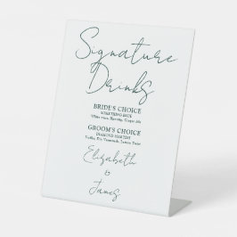 Minimalistische Smaragdgrüne Skriptsignaturgetränk Sockelschild