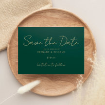 Minimalistische Smarald Green Simple Modern Weddin