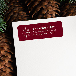 Minimalistische Snowflake Cranberry Rücksendeadres
