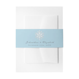 Minimalistische Snowflake-Hochzeit   Ice Blue Einladungsbanderole