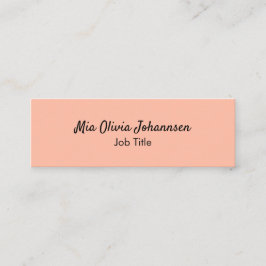 Minimalistische Soft Peach Mini Business Card Mini Visitenkarte
