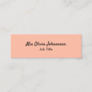 Minimalistische Soft Peach Mini Business Card Mini Visitenkarte