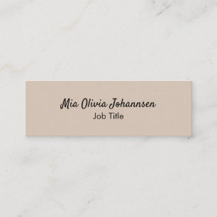 Minimalistische Soft Taupe Mini Business Card Mini Visitenkarte